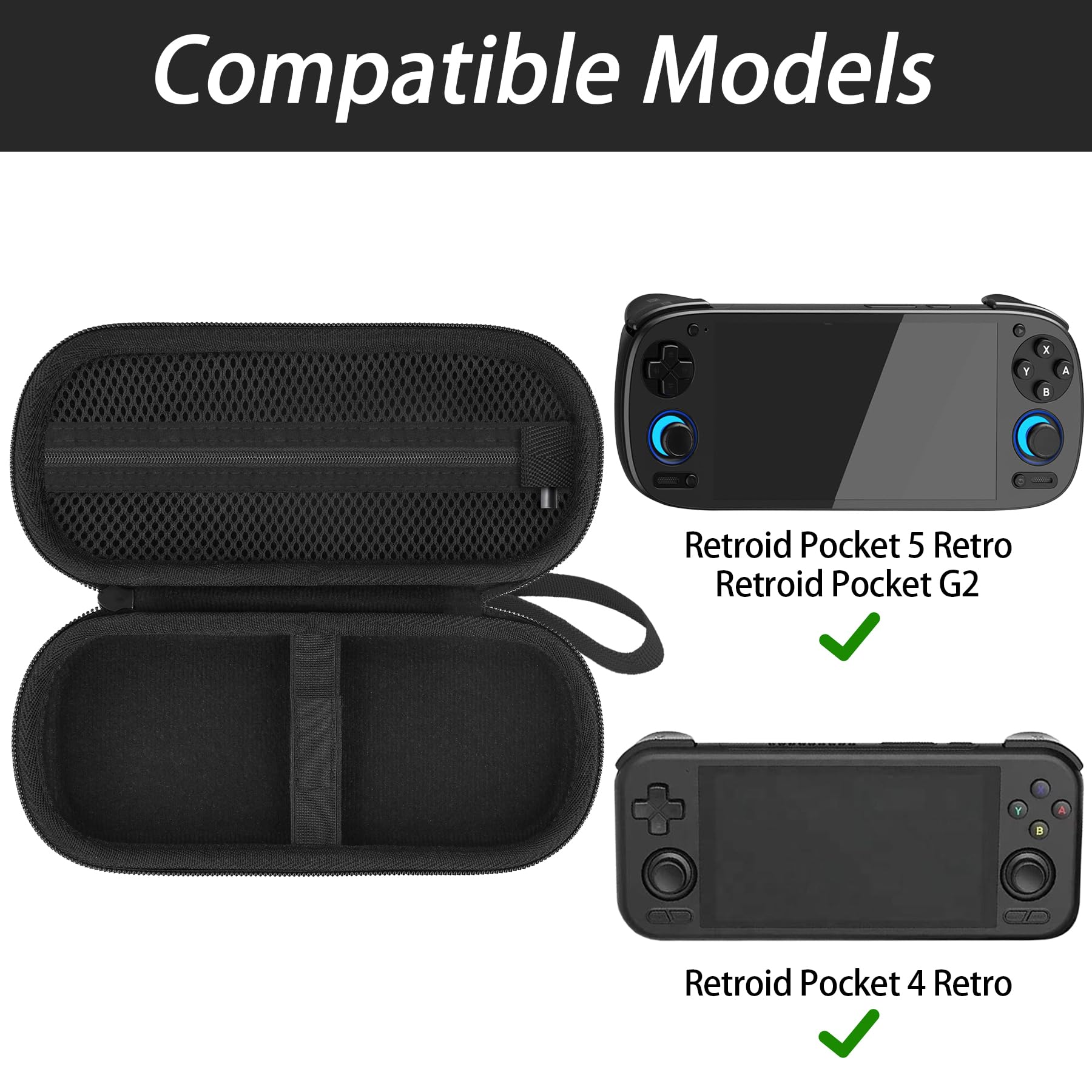 retroid pocket 5 専用ケース付き khanka Stroage Case for Anbernic RG VITA Pro / RG VITA /Retroid